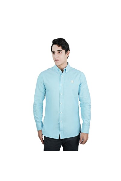 Giordano قميص أكسفورد للرجال بطبعة أسد