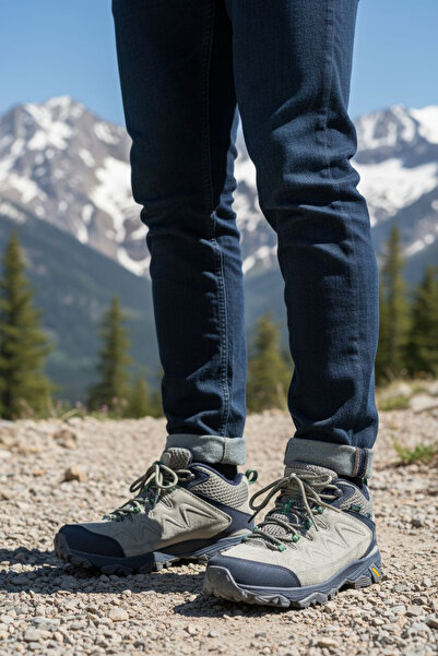 HUMTTO Genuine Leather Waterproof Khaki Color Men's Casual and Outdoor Shoes