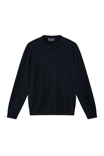 Giordano Men's Relaxed Fit Crew Neck Wool Blend Pullover