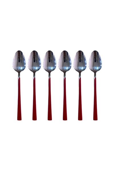 Atlas Mutfak طقم ملاعق حلوى باللون الفضي اللامع، طقم ملاعق الإفطار في علبة، س...