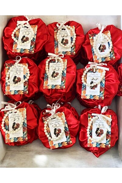 Mapel 20 Adet Kişiye özel İnci bileklik Saten toka, küpe set, nişan, nikah, m...