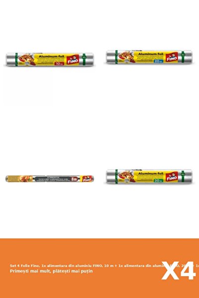 Fino Set 4 Folie Fino, 1x alimentara din aluminiu FINO, 10 m + 1x alimentara ...