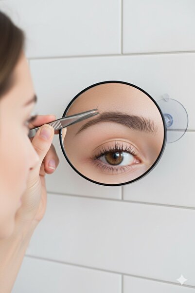 Femmelogy مرآة مكبرة 10 أضعاف مع شفاطة، عملية عملية للمكياج والتشذيب والعدسات