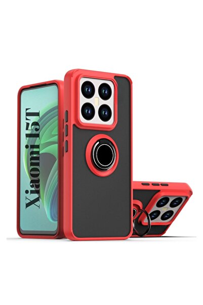 HANPORIUM غطاء متوافق مع هاتف Xiaomi 15T مع حلقة وحامل وحماية إضافية من الصدم...