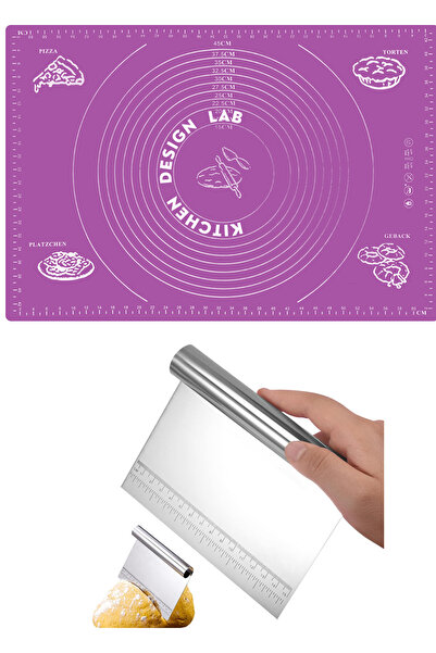 Atlas Mutfak Purple Silicone Measuring Multi-Purpose Dough Rolling Mat 45 Cm ...