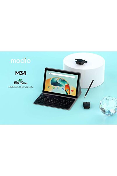 Generic Modio M 32 5G Android Tablet PC 10.1 Inch HD Screen with Wireless Keyboard and Mouse (12GB RAM, 512G