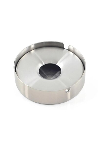 Atlas Mutfak Scotch Ashtray Medium Size Round Stainless Steel with Lid - 8 Cm...