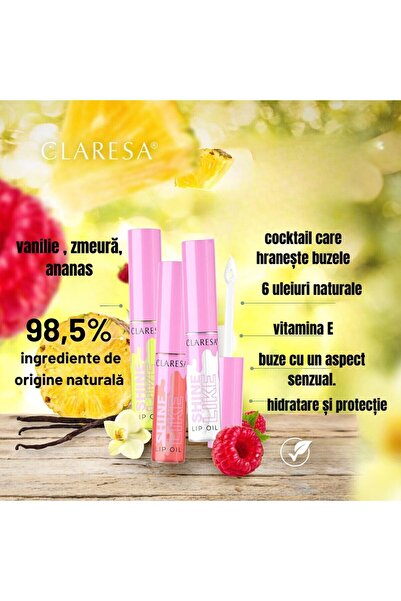 Claresa Ulei de buze Shine Like Nr. 01, Pineapple, 8.2g