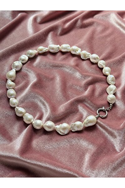 AERAS DESİNG Gemici Kilit Gerçek Barok İnci Kolye Işıltılı Şık Tasarım