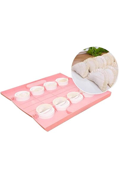 Generic Pastry mold 8 molds Samosa Maker Portable Dough Press Set, Manual Dumpling Maker (Pink)