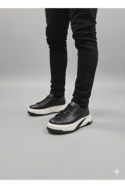 MARCOMEN Lace-Up Genuine Leather Thick Flat Sole Men's Sneaker Shoes 22216