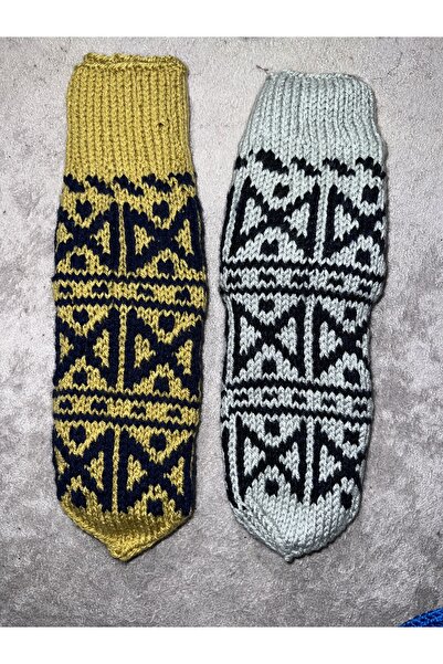 MESKSTORE Hand Knitted Warm & Soft Winter Socks 2 Pairs 38-39