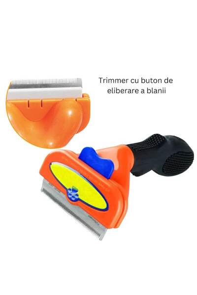 iTin Trimmer cu buton de eliberare a blanii, pentru caini si pisici cu par scurt sau lung, marimea M