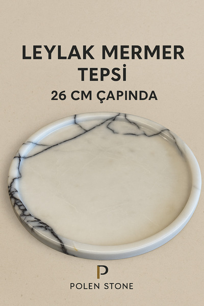 Polen Stone Lilac Marble Tray – 26 cm