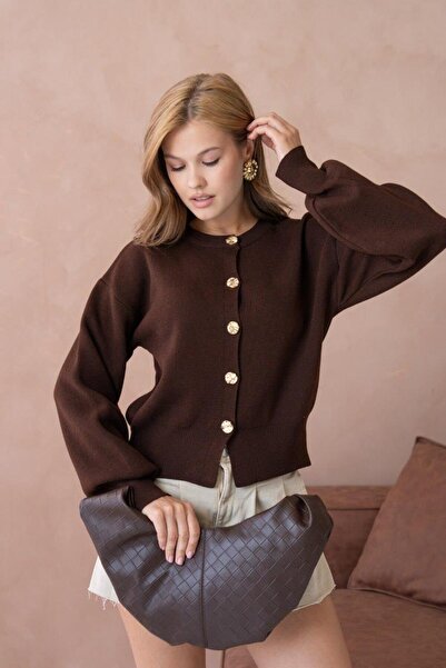 Relax Mode Kadın Düğmeli Triko Ceket - 12233R