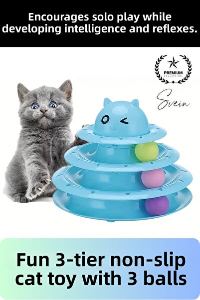 Svein 3 طبقات 3 كرات لعبة القط الترفيه الدائري الدورية المنقولة ABS البلاستيك...