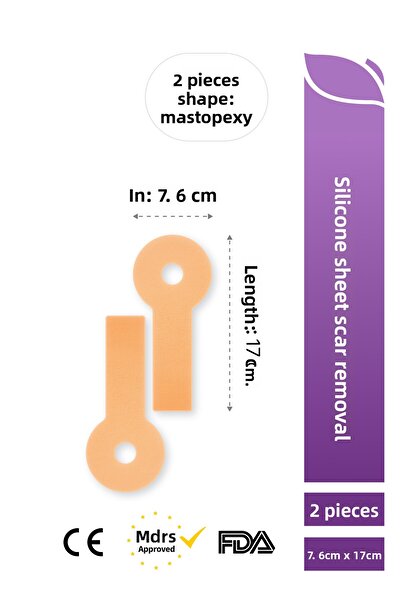 luofucon Mastopeksi Silicone Dressing Aesthetic Post-Surgical Breast Protector Scar Removal Skin Color (2 Pcs)