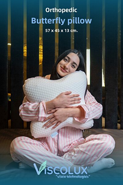Viscolux Pernă Visco Butterfly - Pernă Visco specială ortopedică pentru susți...