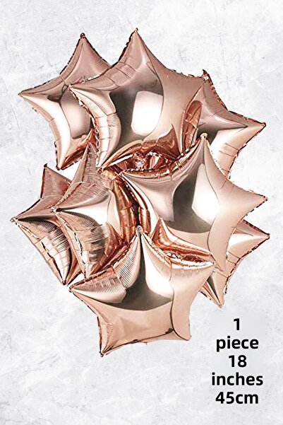 PEKSHOP بالون فول ستار باللون الذهبي الوردي مقاس 18 بوصة 45 سم - قطعة واحدة