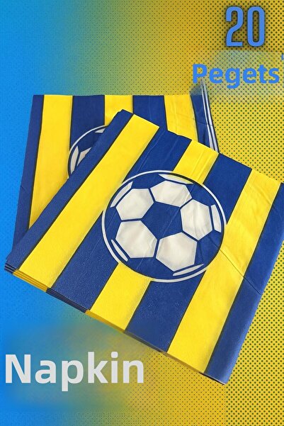 partyrüyası Χαρτί χαρτοπετσέτας Fan σε κίτρινο μπλε ναυτικό χρώμα, 20 τεμαχίων