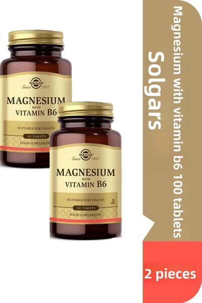 Solgar 100 قرص مغناطيسي مع فيتامين ب6 - 2 قطعة