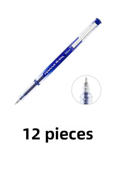 Pensan Gel Pen 05 My-King Metal Clip Black 6405 12 Pcs