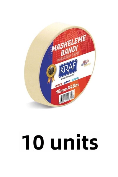 KRAF 10 τεμάχια ταινίας κάλυψης 15 mm X 40 μέτρα χαρτοταινία