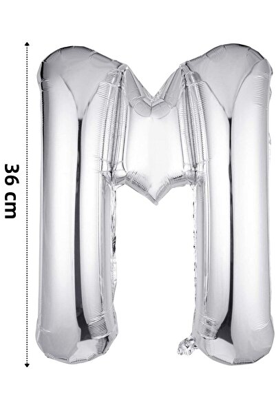 Onay Store بالون فويل حرف M بالون هيليوم 36 سم لون فضي - بالون حرف M - بالون فويل حرف M - بالون حرف M