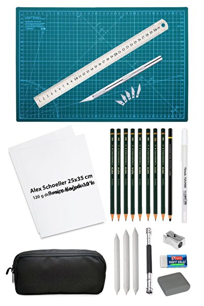 ACUTO Alex Schoeller ورق رسم 25x35 سم 10 عبوات A3 قطع حصيرة الخالق سكين 5 قطع...