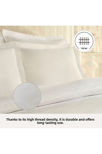 Komfort Home White Collection 120 Thread Count 100% Cotton Percale Double Duvet Cover Set White