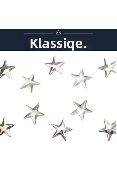 Klassiqe Silver Star 6 mm Metal Stud - 288 Pieces - Iron-On