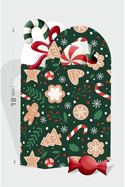 neşeli günlerim Τσάντα με θέμα το χριστουγεννιάτικο μπισκότο με θέμα τον άντρ...