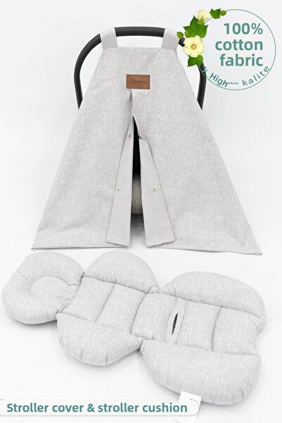 mordesign Baby Orthopedic Stroller Cushion / Cover, 2-Piece Advantageous Stroller Set, Hanger Style, Plain Series, Gray