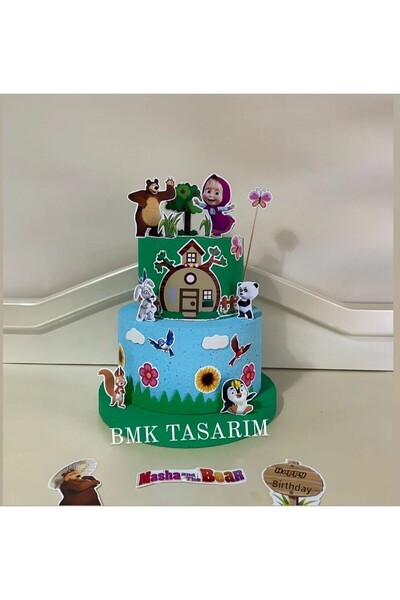 bmk tasarım ماشا والدب نموذج كعكة