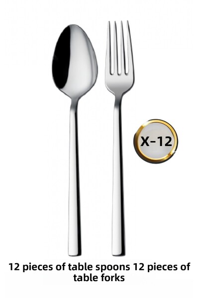 VENETTO طقم ملاعق شوكة (12 ملعقة طعام + 12 شوكة طعام)