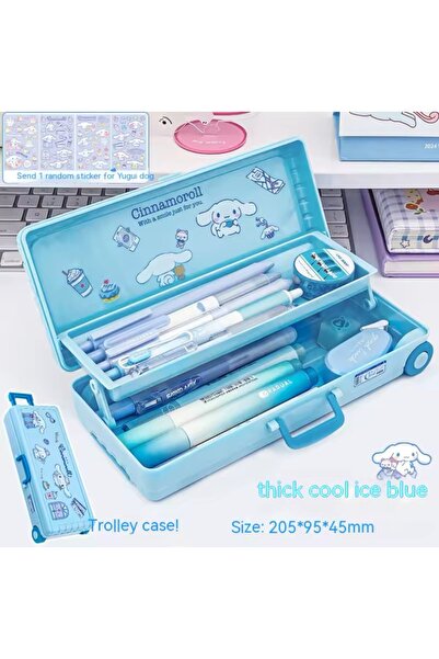 synshop Cinnamoroll Valiză cu roți cu 2 niveluri, cu autocolant mare, suport ...