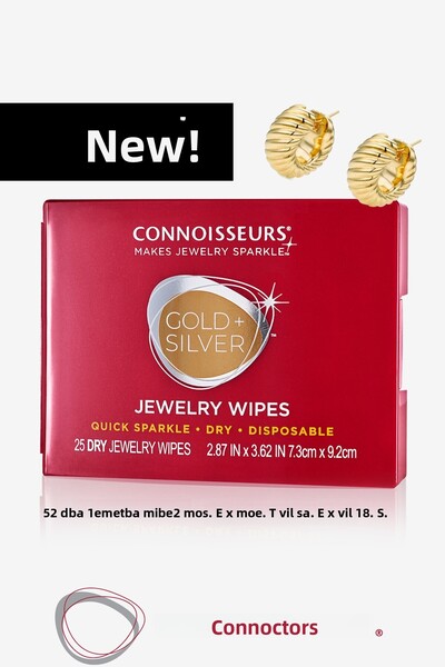 Connoisseurs Gold and Silver Jewelry Cleaning & Polishing Wipes