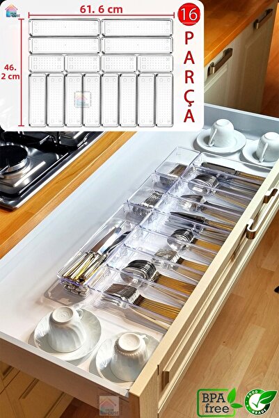 color house طقم صندوق شفاف مكون من 16 قطعة