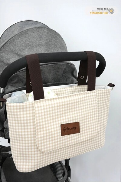mordesign Waterproof Gingham Series Stroller Organizer Bag for Mother and Baby - Shoulder Smart Care Bag