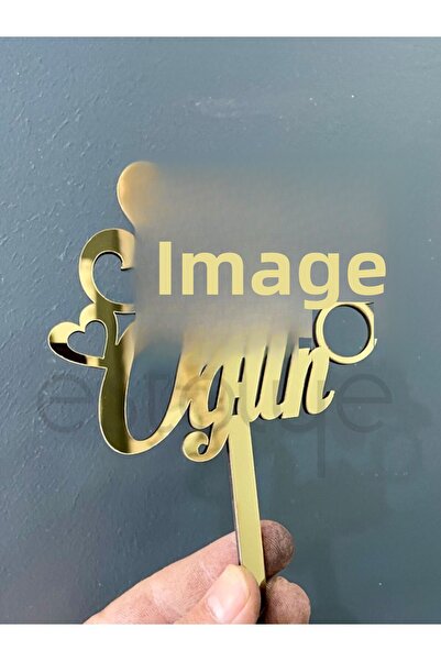 estölye 15x12 cm Ornament de Tort Personalizat Plexi Aur - La Nume