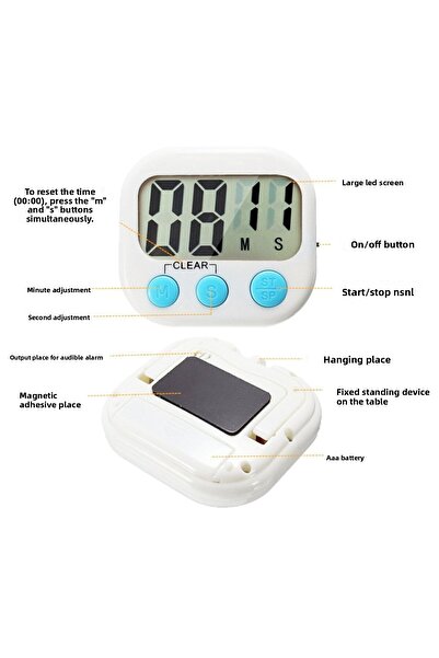 Unichrome Blue Color Digital Display Alarm Magnetic Kitchen Timer