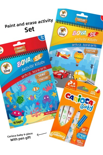 carioca أدوات كتاب أنشطة مسح الطلاء من لينو + هدية قلم رصاص من Sea Creatures ...