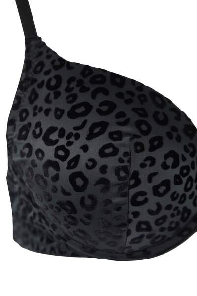 Trendyol Collection Чорний однорядний бюстгальтер з мікробаленами та фіксованою чашкою T-Shirt Bra THMAW26SU00011