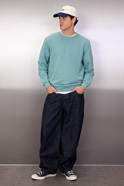 Trendyol Collection Тъмно ментово пуловер с дълъг ръкав, стандартна/нормална кройка TMNAW20SW0164