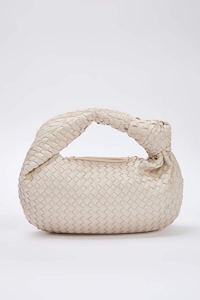 TRENDYOL SHOES Ecru Knitted Patterned Premium Women's Handbag Takaw26Oc00072