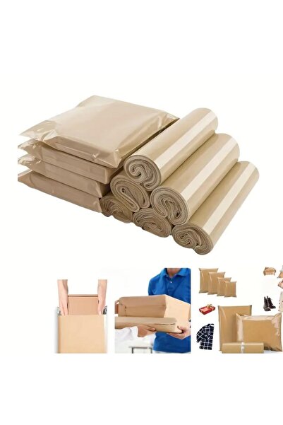 iğne izi Kargo Poşeti, E ticaret Poşeti, Paketleme Poşeti, Cepsiz Kargo Poşeti, Bej 25x35 (100 Adet)