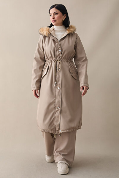 InStyle 2401 Γούνινο Παλτό με Πολικό Εσωτερικό - Mink