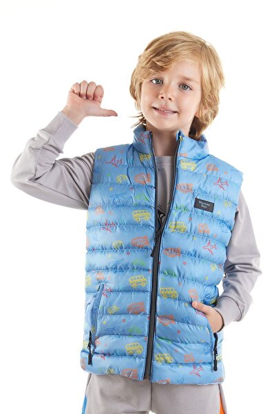 AHENGİM Boy's Trend Printed Puffer Vest - Ak 214041