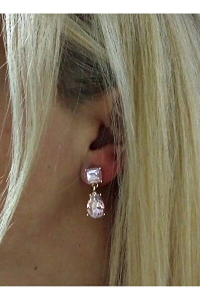 mos&more Pink Stone Drop Stylish Women's Earrings