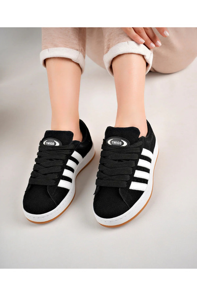 homiro Pantofi sport ortopedici unisex cu șireturi-alb-negru